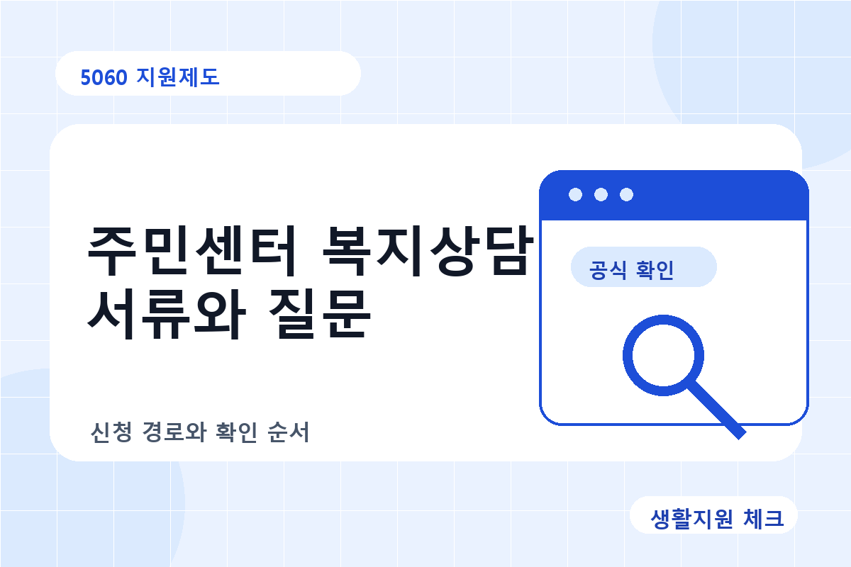 5060 지원제도 확인 썸네일 - 생활지원 체크