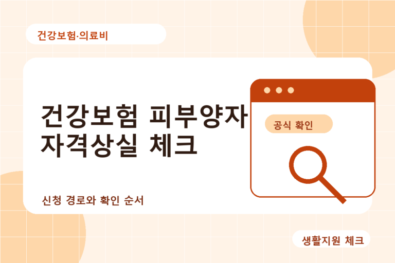 건강보험·의료비 확인 썸네일 - 생활지원 체크