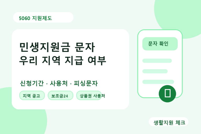 민생지원금 안내문자 우리 지역 지급 여부 신청기간 사용처 피싱문자 확인